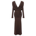 Pure White French Vintage Long Dress Deep V-Neck One-Piece Dress