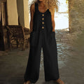 Sleeveless Casual One-piece Wide Leg Jumpsuit