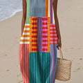 Sleeveless Pocketed Casual Printed Dress With A Sophisticated Vibe