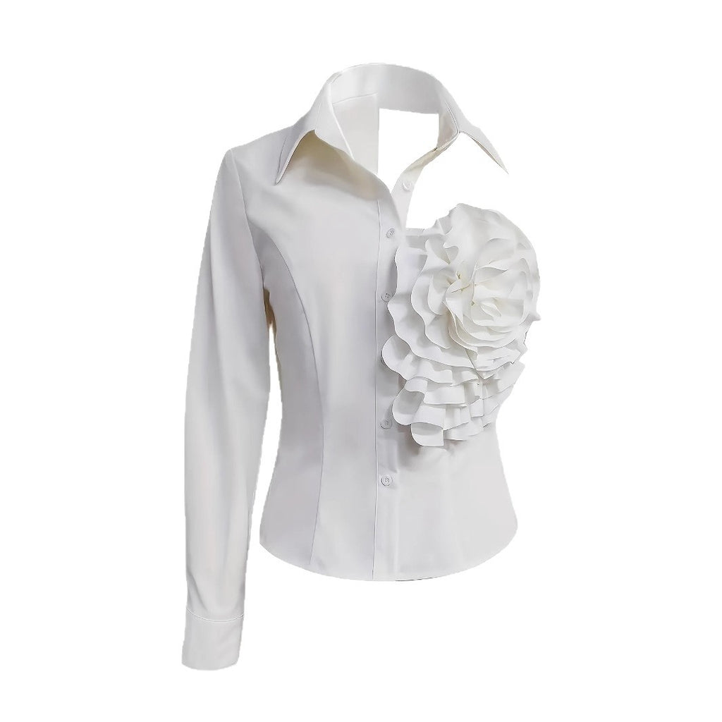White Blouse With A One-shoulder TOP