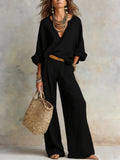 Fashionable Casual Linen Loose Vacation Set