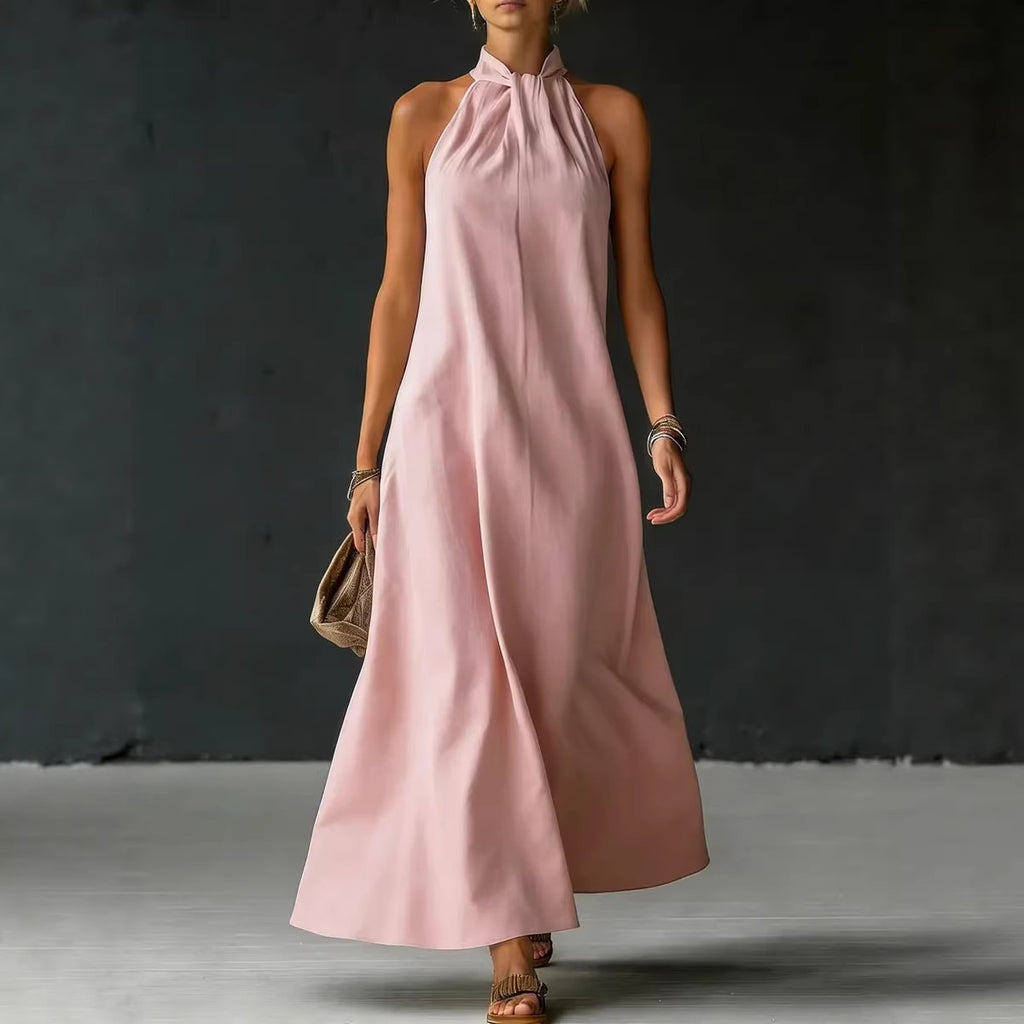 Women's Off-Shoulder Sleeveless Cross-Strap Dress
