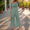 Summer New Striped Strap Wide Leg Jumpsuit For Women