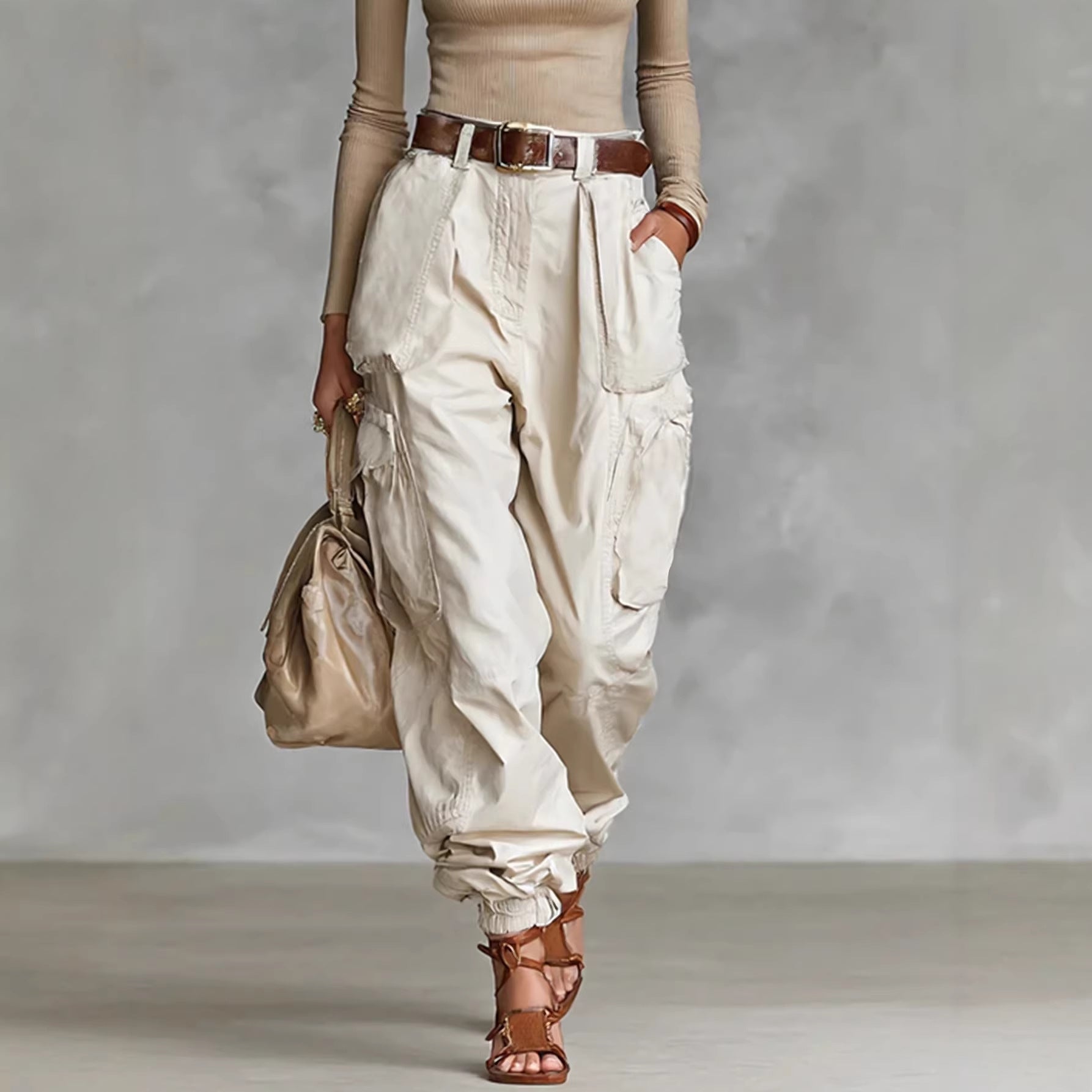 Niche Relaxed-fit Wide-leg Casual Trousers For Women