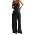Women's Casual Midriff-baring Tank Top And Wide-leg Pants Set