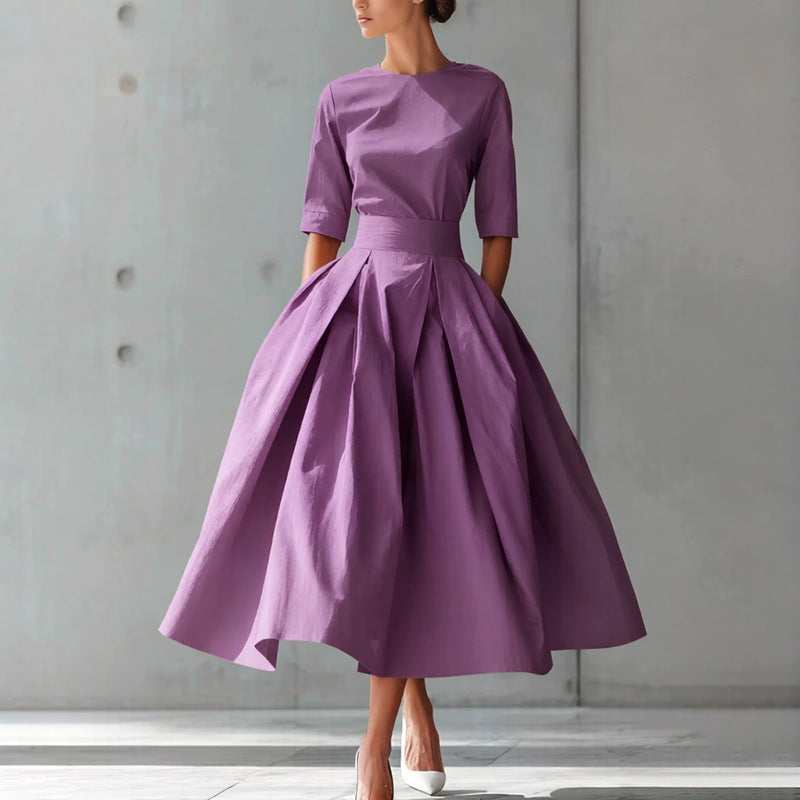 Fashionable Chic And Elegant High-Waisted Swing Dress