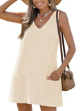 Womens V-Neck Sleeveless Beach Dress